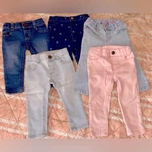 Girls Jeans 12 Months x5 Pairs